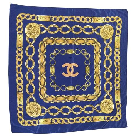 chanel scarf blue green